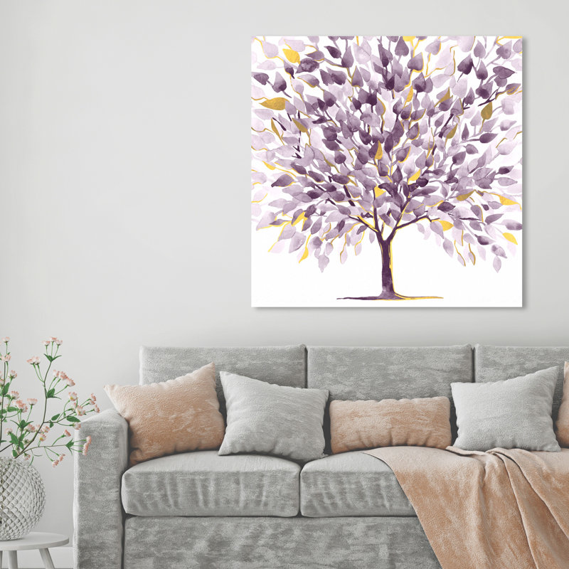 Amethyst Tree Botanicals - impression, H 16 po x l 16 po, Toile tendue