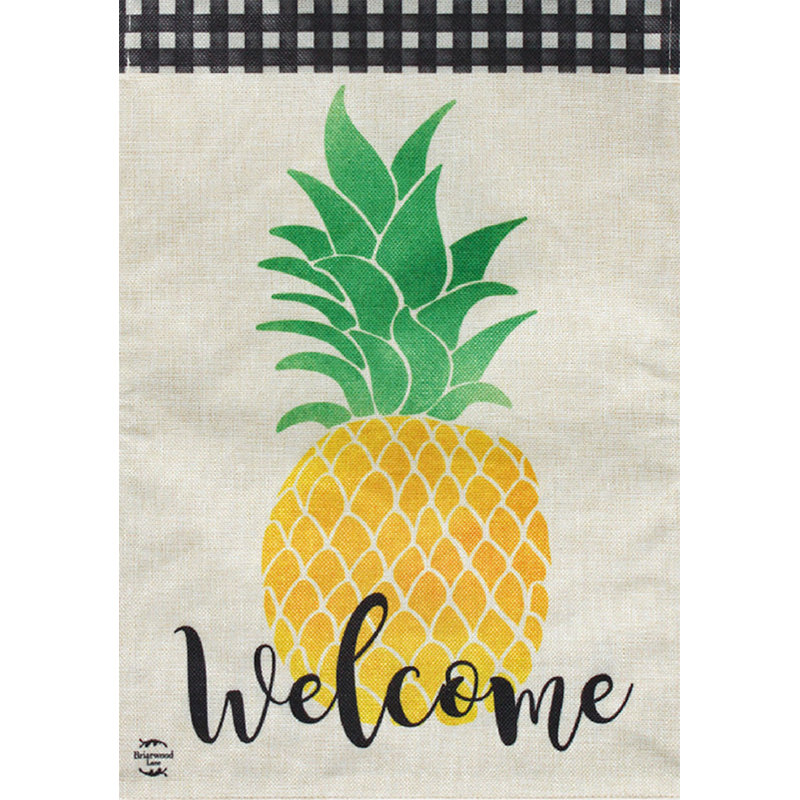 Welcome Pineapple Summer Burlap Garden Flag