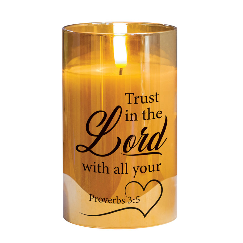 Flameless Jar Candle with Glass Holder