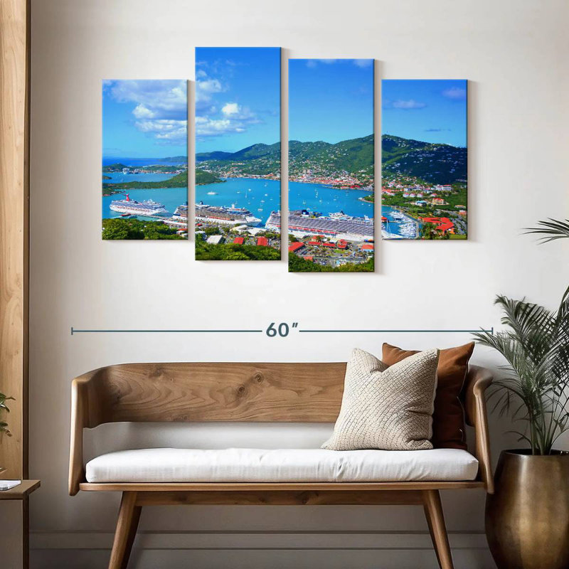 Marina à Saint Thomas, H 32 po x l 52 po