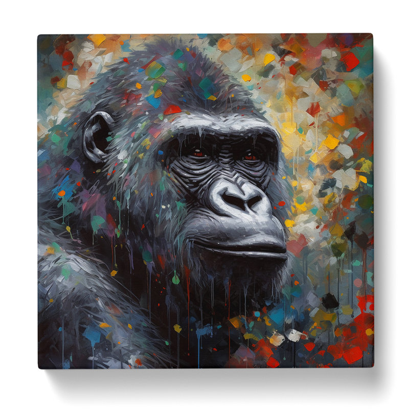 Gorilla Post-Impressionism - Wrapped Canvas, 50cm H x 50cm W x 3cm D