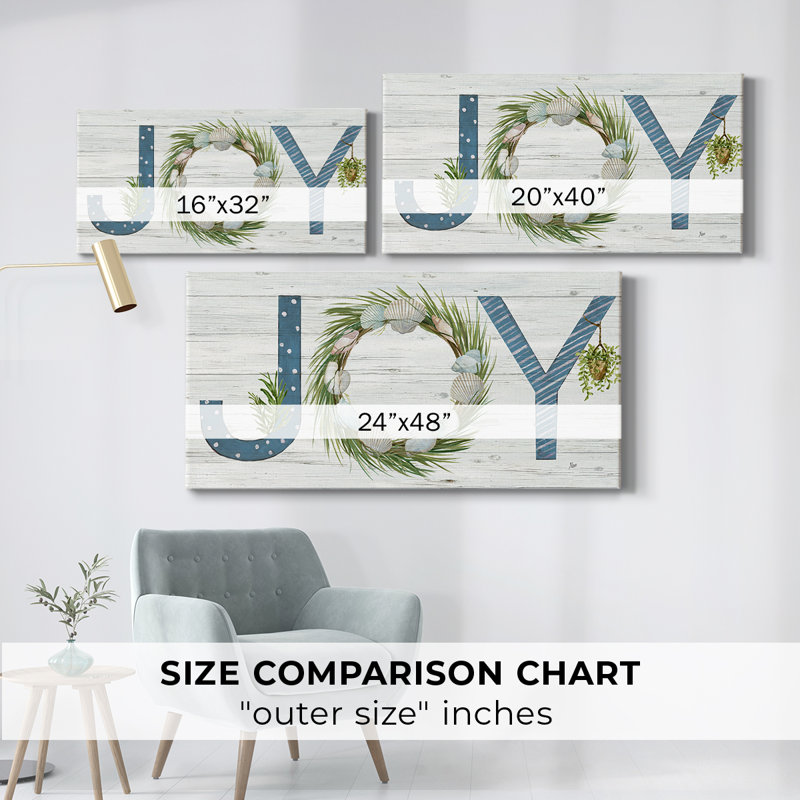 Coastal Joy- Toile tendue avec châssis - Prêt à accrocher, H 16 po x l 32 po