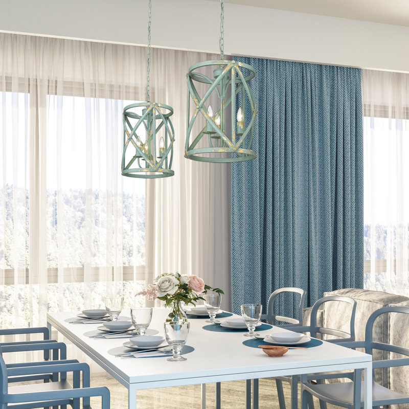 3 - Light Statement Cylinder Pendant, Teal