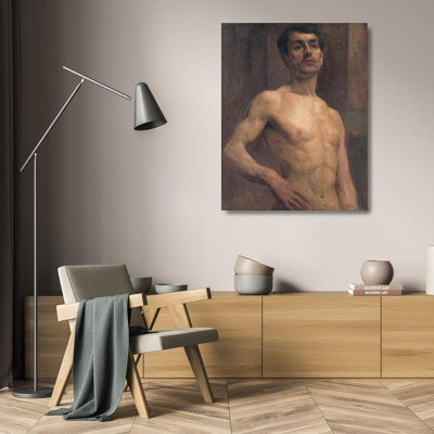 "Male Nude" by  Elemír Halász-Hradil - Gallery Wrap Canvas Wall Art