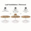 Table de salle à manger extensible ronde-ovale de style moderne du milieu du siècle (147 cm) pour 4 à 6 personnes, avec pied central tulipe en métal, couleur naturelle.-480953942