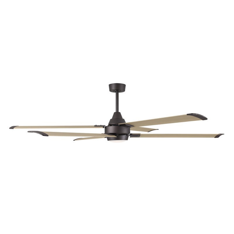 Soarin 72" 5CCT LED Smart Ceiling Fan, White Oak, Bronze