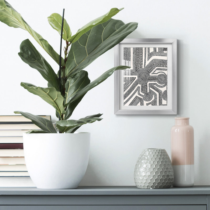 Dots and Dashes II -Framed Print, Silver