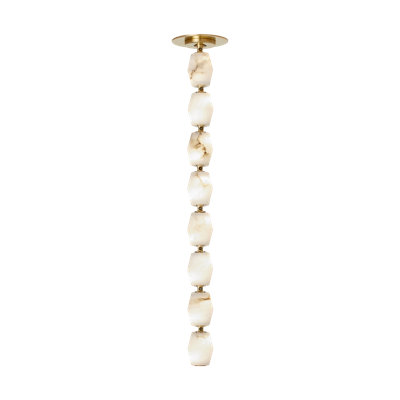 Sean Lavin Collier 24 Pendant in Hand Rubbed Antique Brass with Alabaster shade
