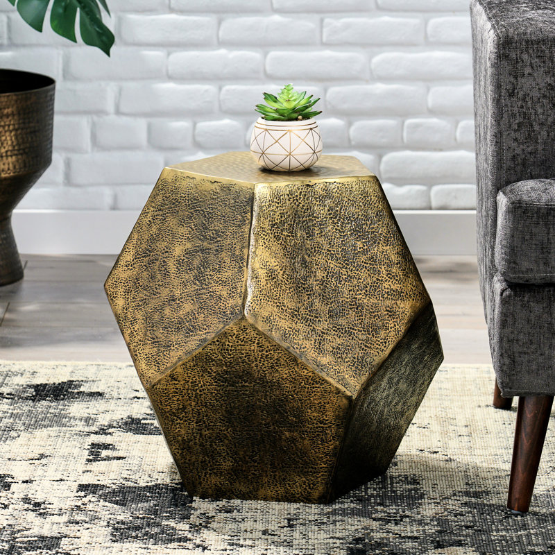 Table d'appoint Classy Textured - Hexagonal et aluminium