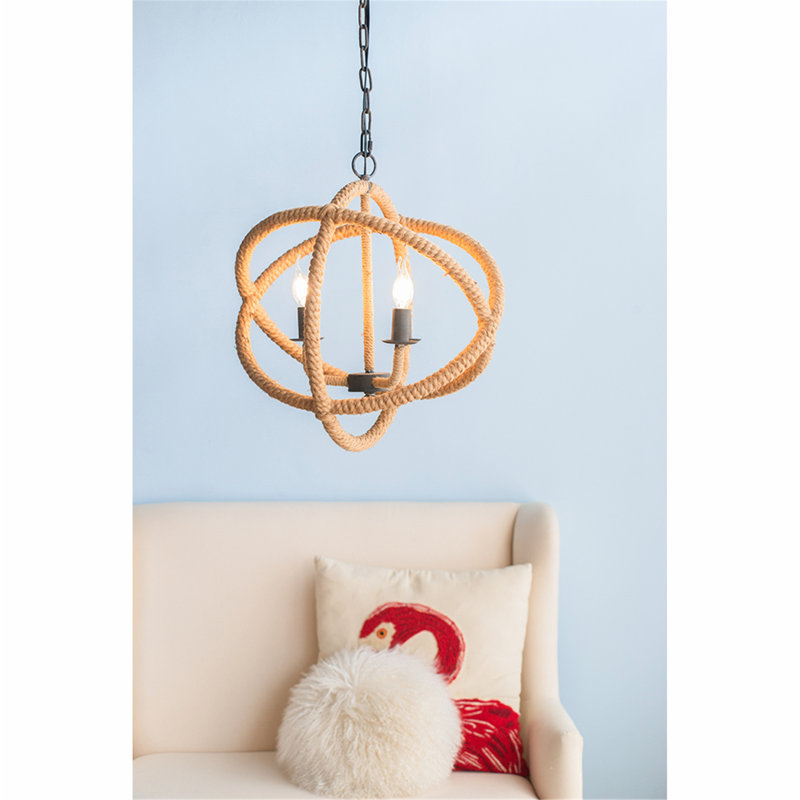 Lustre de ferme à 3 lumières, luminaire avec chaîne réglable, ampoule non incluse