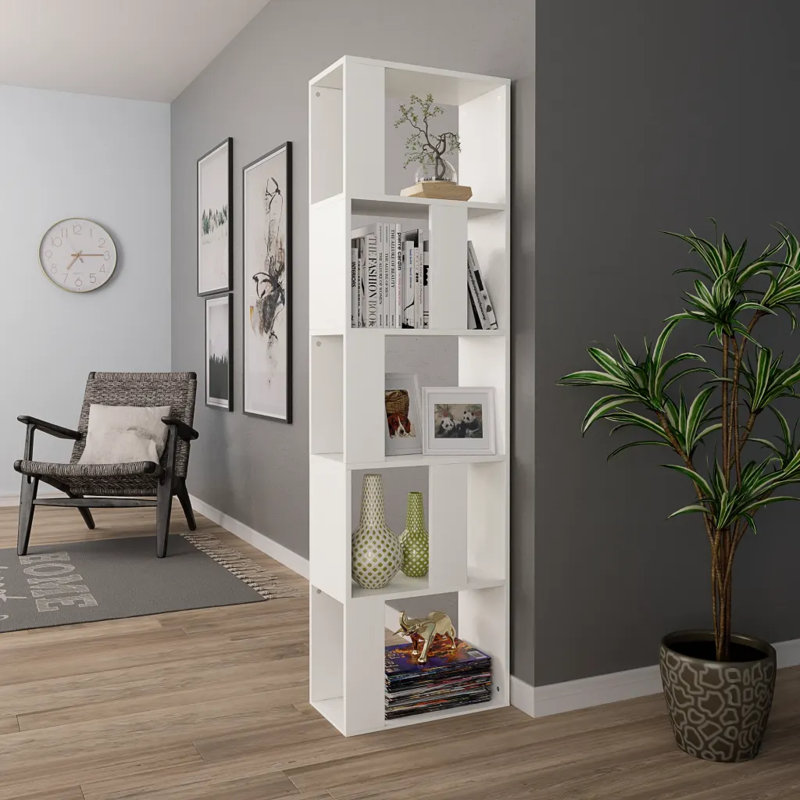 Abderus 159cm H x 45cm W Standard Bookcase, White