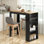 Table de bar avec 3 tablettes pour la cuisine, noyer