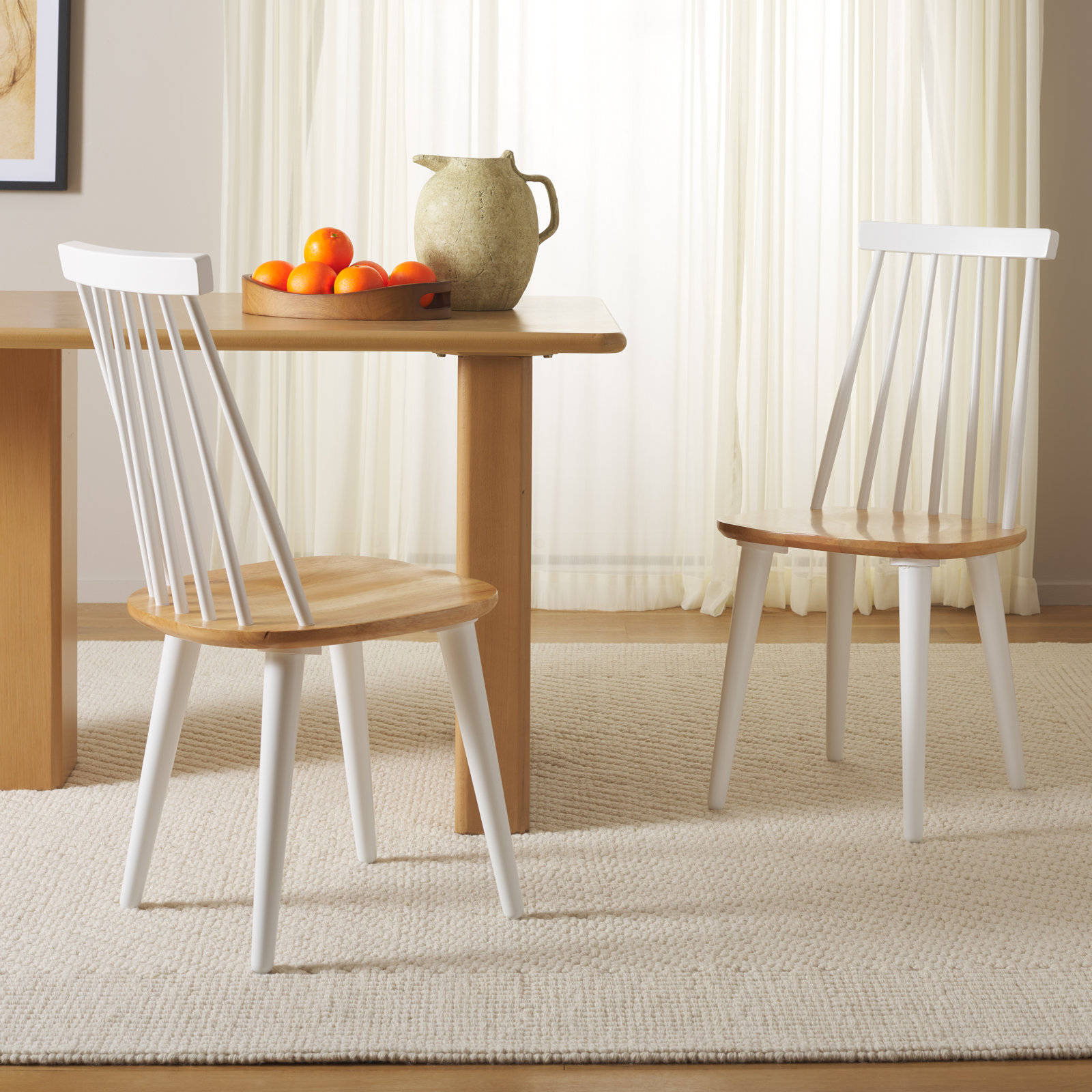 Rolde Dining Chair, Natural/White