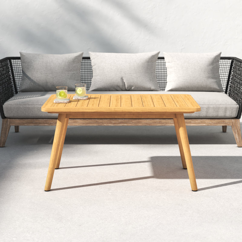 Tempo Rectangular Teak Outdoor Coffee Table , 39'' in. W 23'' in. D