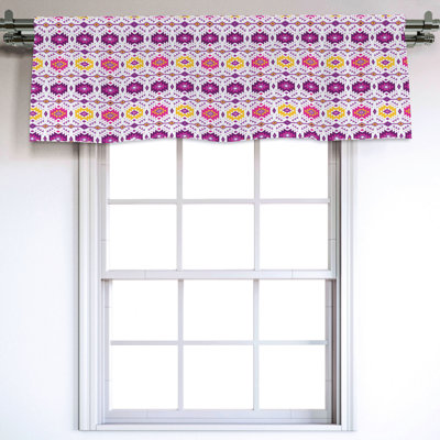 Sateen Ikat Ruffled Window Valance