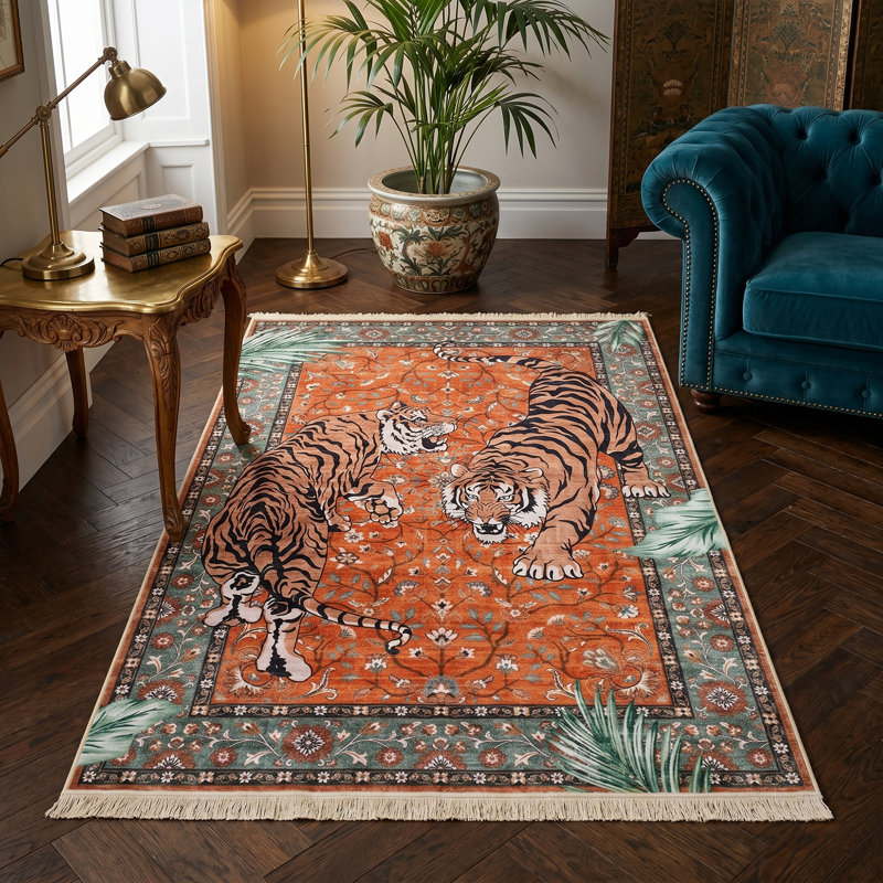 Tapis orange / vert Bengal Majesty
