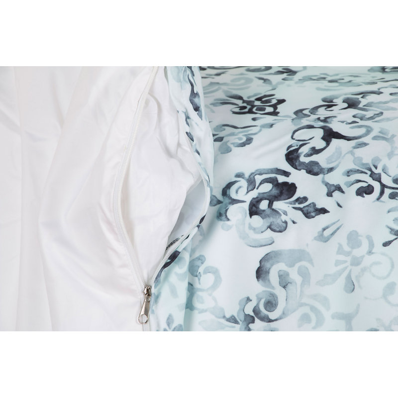 Rococo Motif Duvet Cover & Insert, King Duvet + 2 King Shams + 1 Throw Pillow