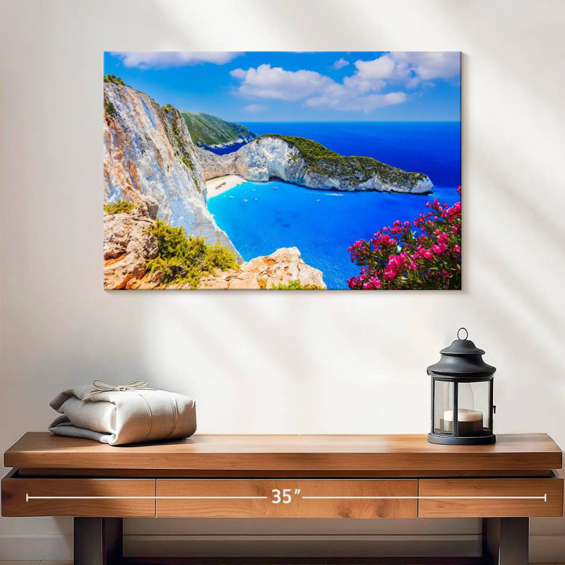 Paysage marin de la plage de Sebbie Navagio, H 16 po x l 24 po