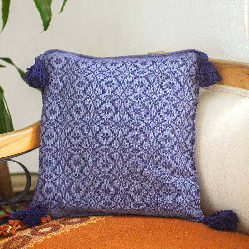 Housse de coussin en coton Oaxaca, Mauve