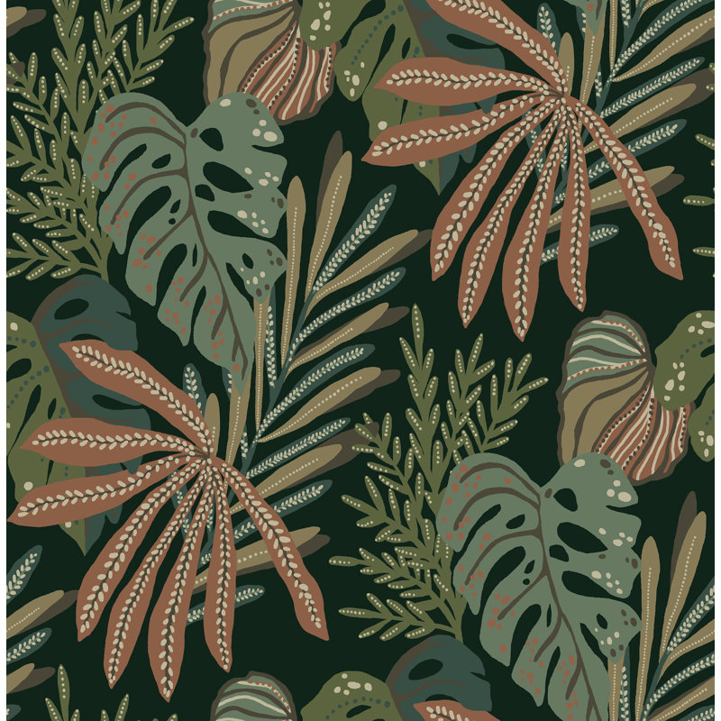 Papier peint Alocasia, Orange
