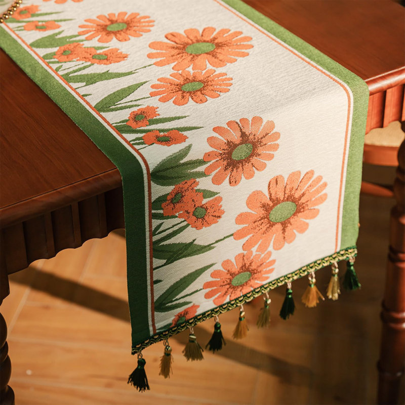 Chemin de table 13 x 72 pouces avec pampilles