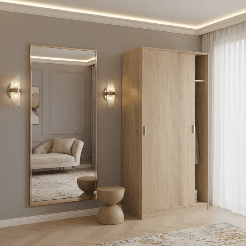 100cm Closet System, Oak Wood