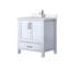 30 po Large meuble-lavabo blanc avec robinet, fermeture en douceur du tiroir et de l'armoire-978402243