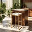 Tabouret de bar empilable à hauteur fixe l 17,5 po x P 16 po x H 34 po Fuji (ensemble de 3)