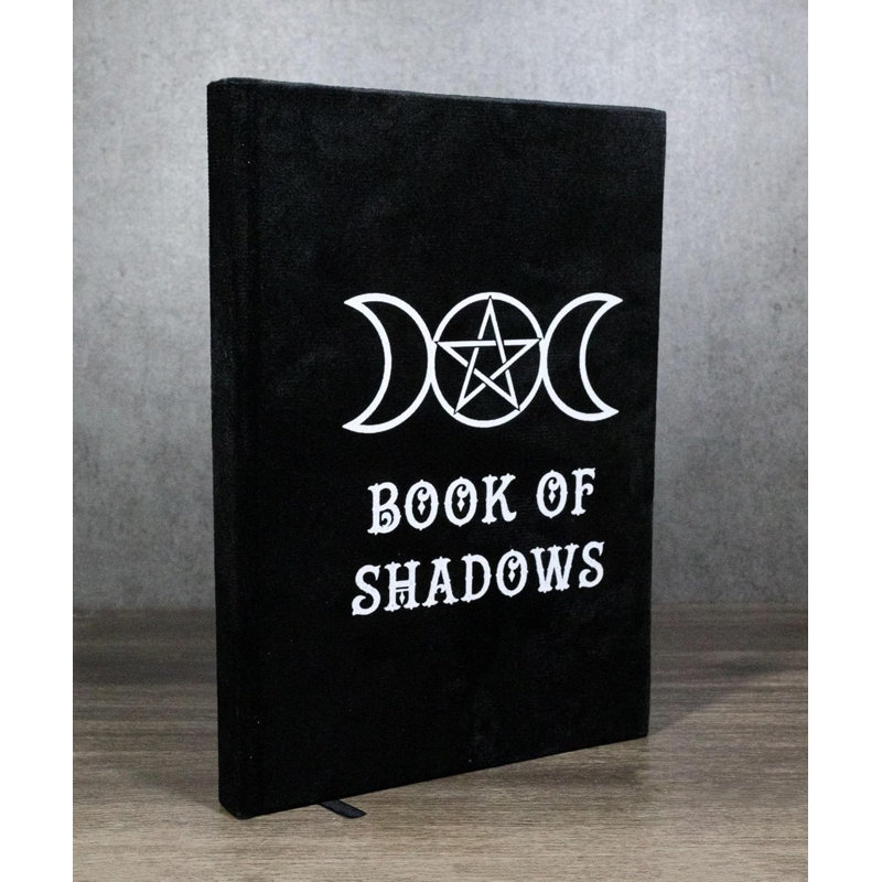 Book Of Shadows Triple Moon Pentagram A5 Lined Pages Velvet Cover Journal Book
