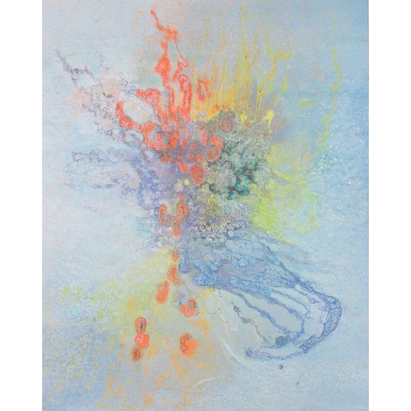 Coral Bouquet Painting, 36" H  x 24" W