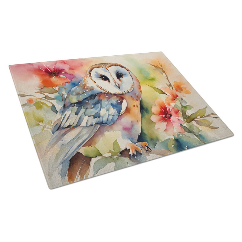 Barn Owl Glass Cutting Board
