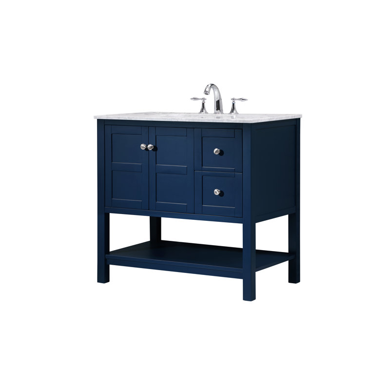 Ensemble de meuble-lavabo simple 36 po Amyra, Bleu