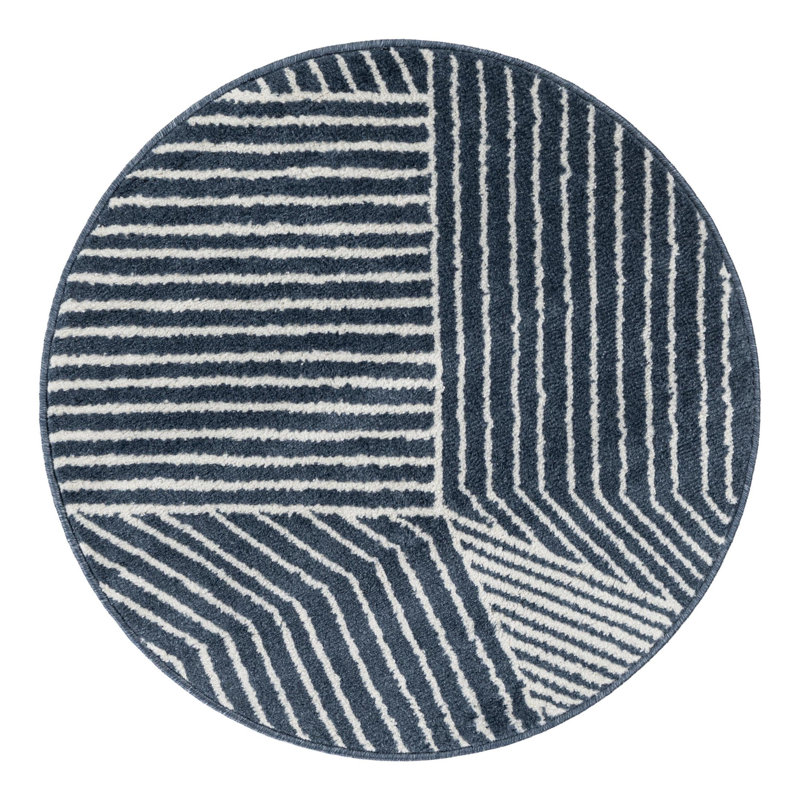 Latitude Run® Orkla Nikolis Rug Blue, Round 3'1"