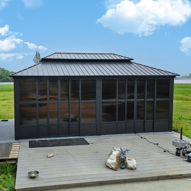 12 pi. L 20 pi. D Solarium en aluminium