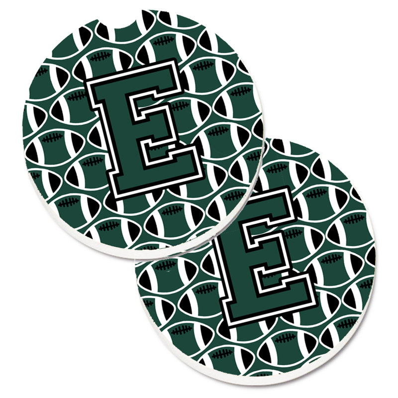 Sous-verre de football, E, Vert / blanc