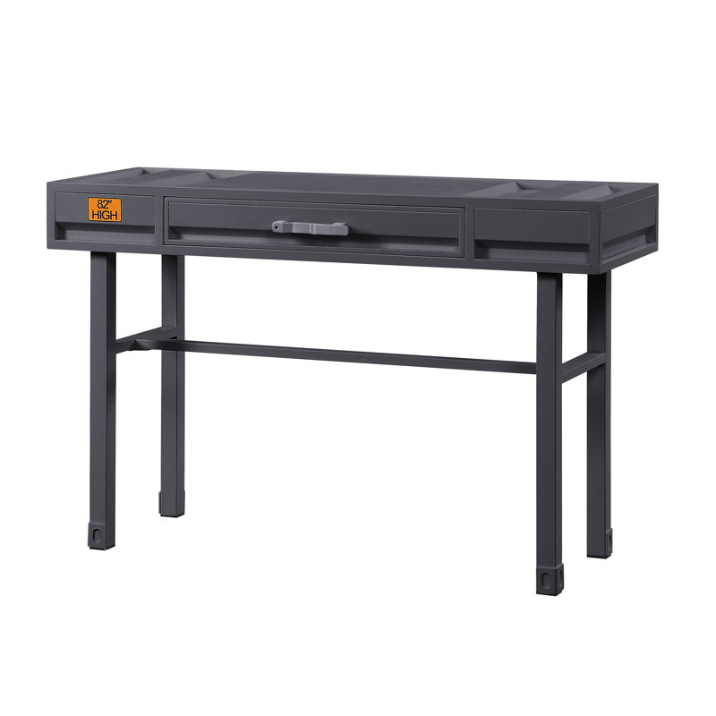 Egon Cargo metal rectangular Vanity Desk with 1 drawer storage, Industry Style, Gunmetal