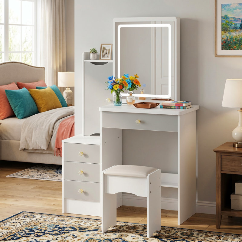 Vanity, White/Gray