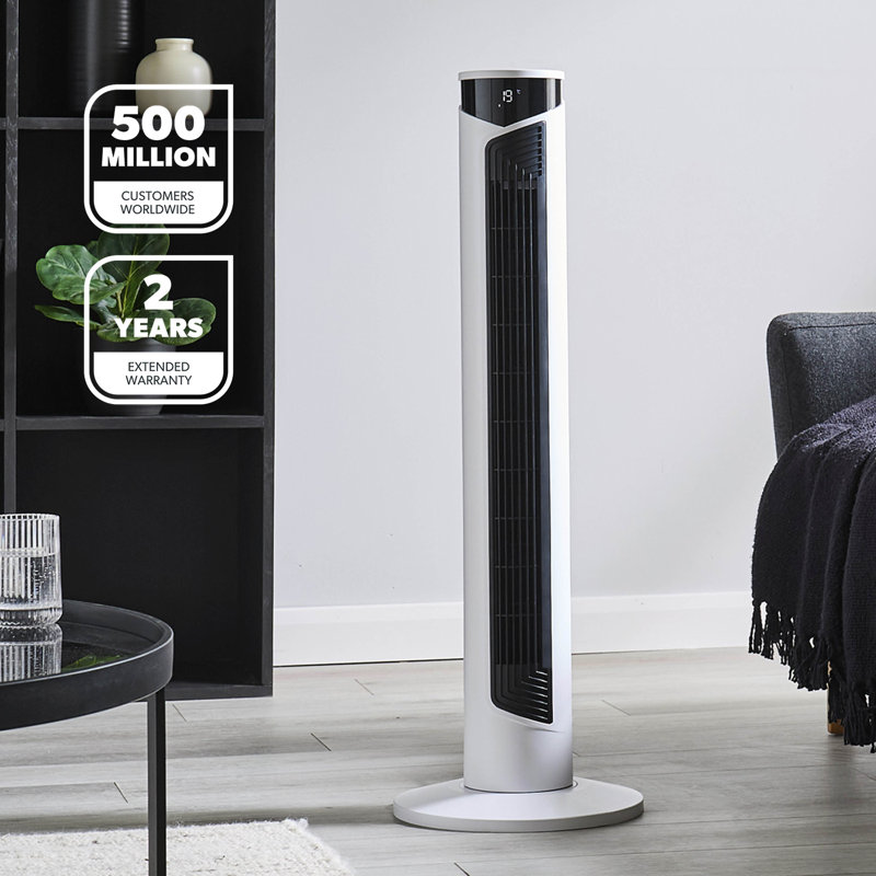 GEEPAS 37" Tower Fan with Remote Control, White