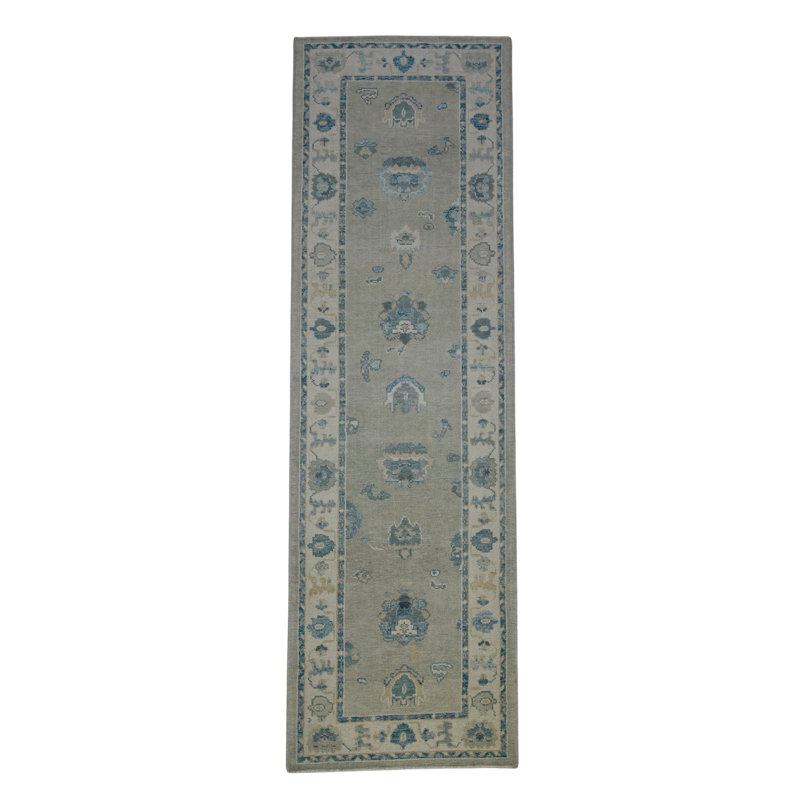 Handmade Turkish Oushak Rug 3' X 9'9"
