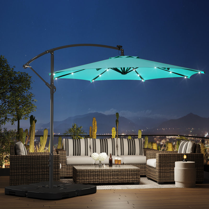 Parasol en porte-à-faux 10 pi Kinyon, Turquoise