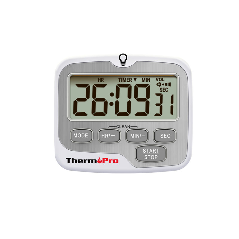 ThermoPro White Digital Kitchen Timer with LCD Backlight