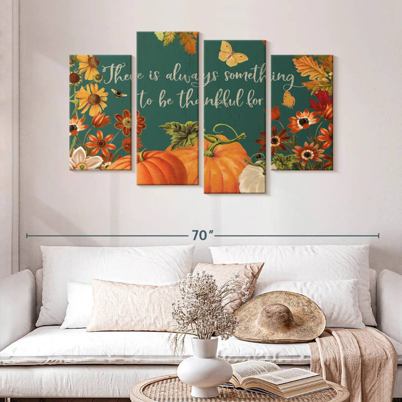 Fall Garden Quote VI bleu sarcelle, H 32 po x l 52 po