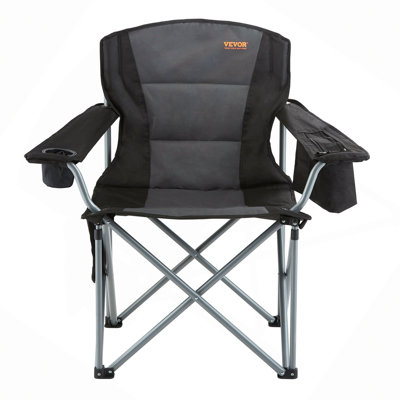 Chaise de camping pliante pour adultes, fauteuils rembourrés d'extérieur à dossier lombaire avec poches latérales, porte-gobelet et sac isotherme pour la plage, la pelouse, le pique-nique, la pêche, la randonnée