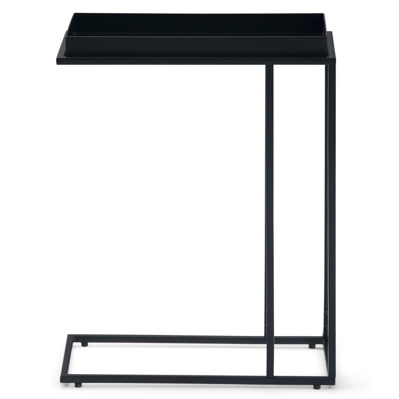 Black Metal Rectangular Tray Top C Side Table