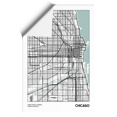 Map Chicago USA - Frameless Print