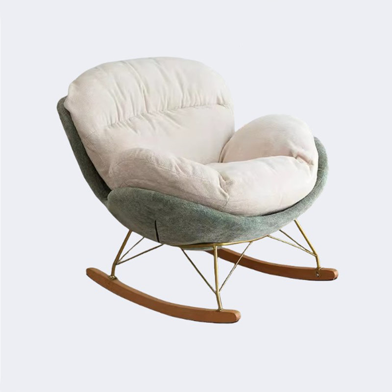 Chaise berçante Nordic Light Luxury Art, Vert / blanc