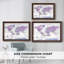 «Pastel Purple World Map», reproduction d'art sur toile encadrée-133430936-133430947