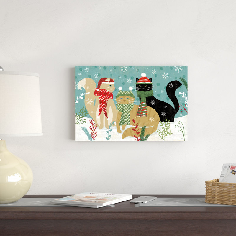 Purrfect Holiday I - Wrapped Canvas Print, 18" H x 12" W x 1.25" D