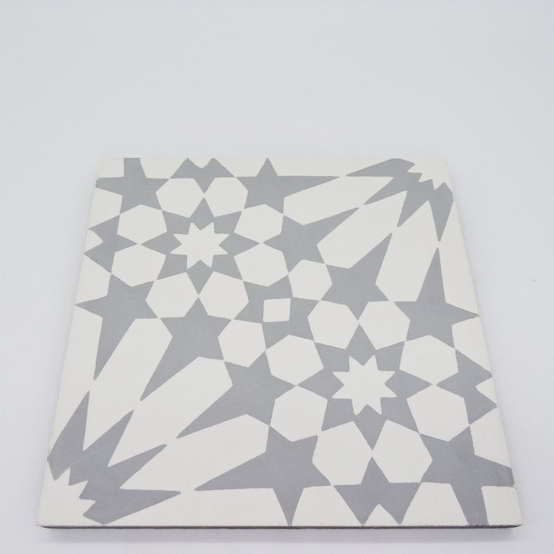 Agdal 8 in. x 8 in. Honed Tile, Gray/White