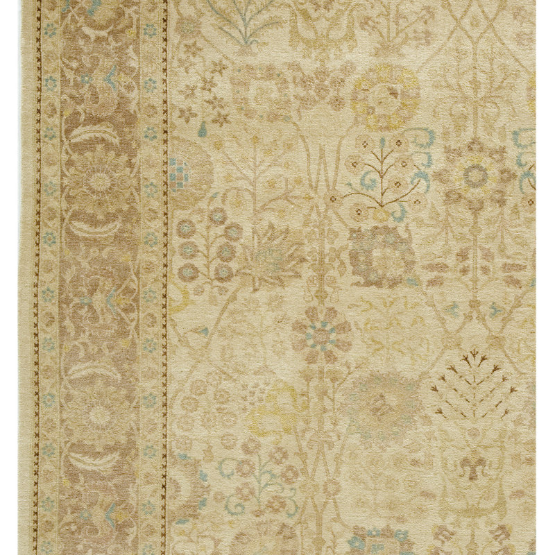 Wool Oriental Area Rug in Ivory/Fawn, Rectangle 8' x 10'